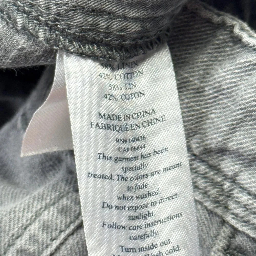 Faherty Brand Cargo Shorts Mens 40 Gray Linen‎ Cotton Utility Pockets Drawstring